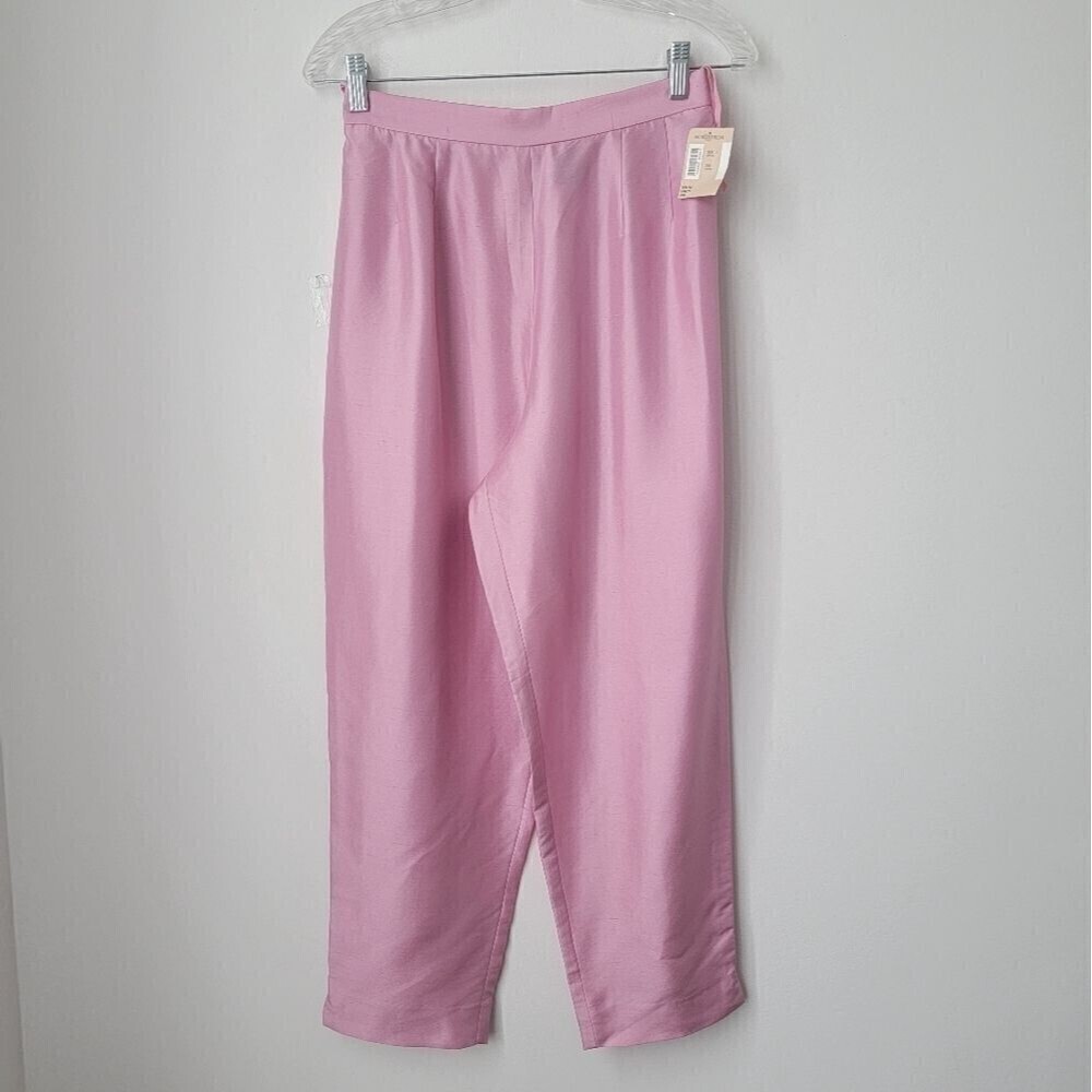 NWT VINTAGE Y2K Casual Solid Color High Waist Loose Wide Leg Pants Size 12 Petit